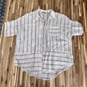 Women’s Athleta White and Blue Striped Shirt